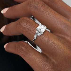 The Melissa Set With A 3.5 Carat Princess Moissanite