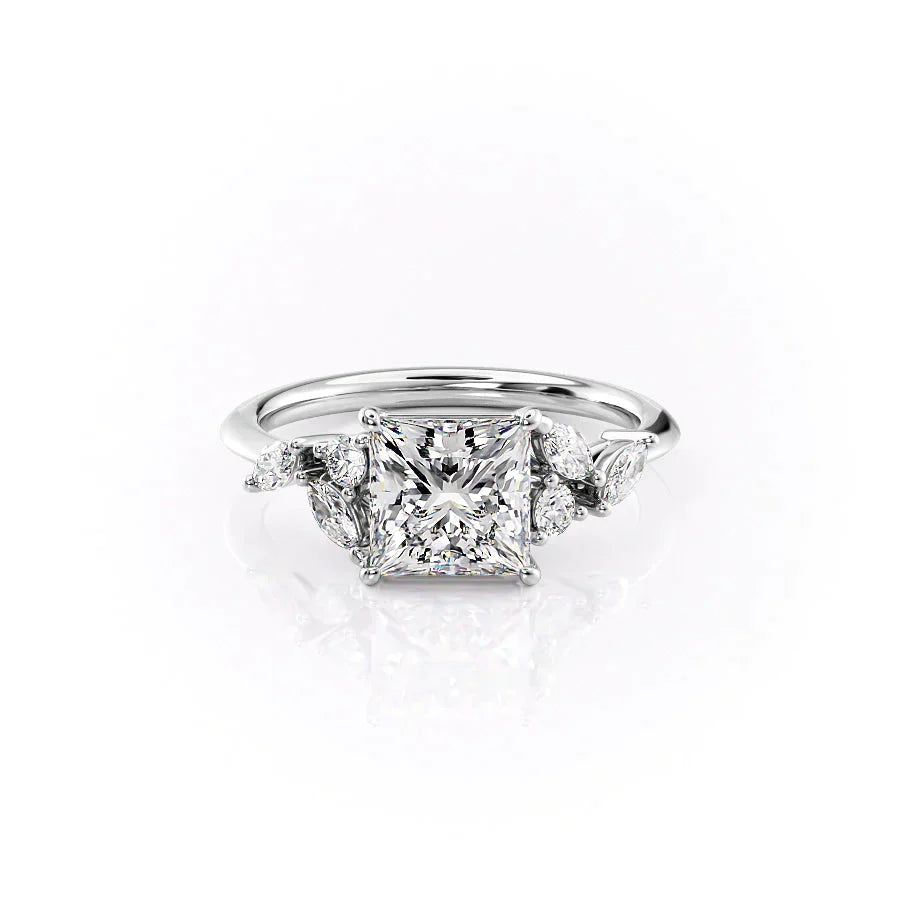 The Melissa Set With A 4.5 Carat Princess Moissanite