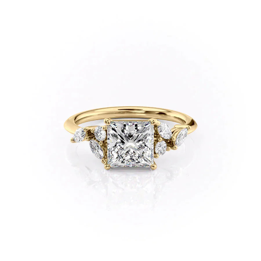 The Melissa Set With A 3 Carat Princess Moissanite