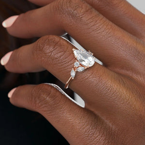 The Melissa Set With A 1.5 Carat Pear Moissanite
