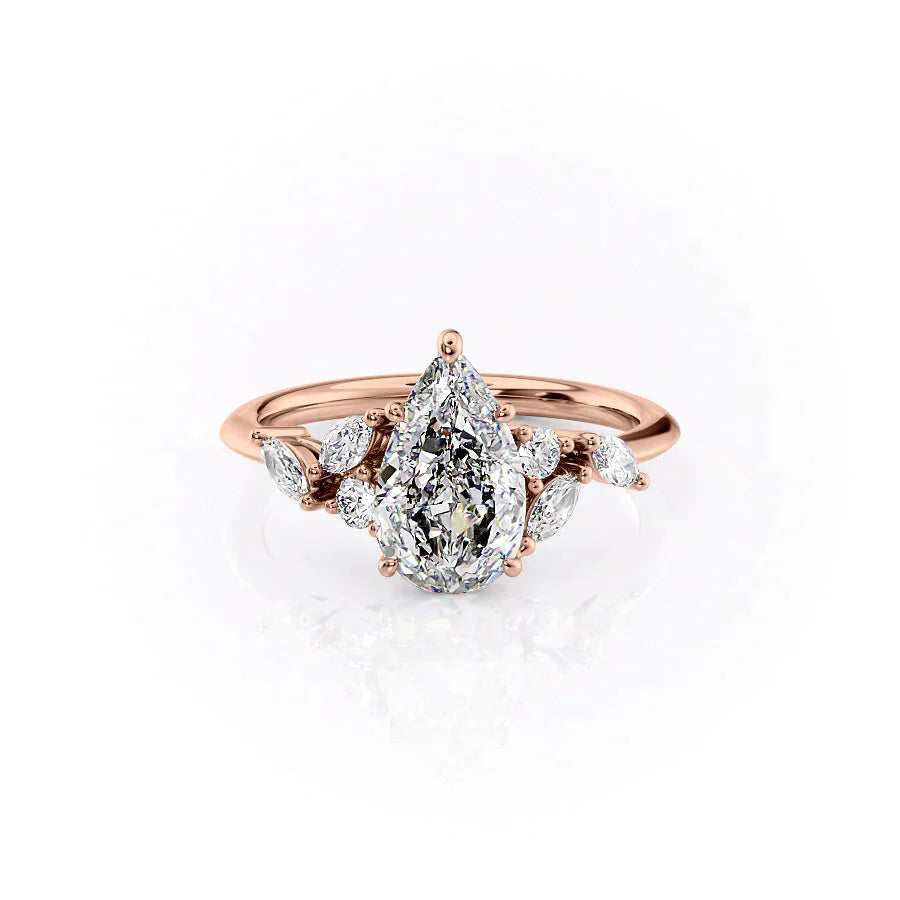The Melissa Set With A 2.5 Carat Pear Lab Diamond