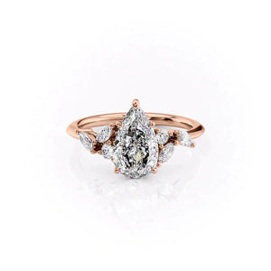 The Melissa Set With A 3 Carat Pear Moissanite