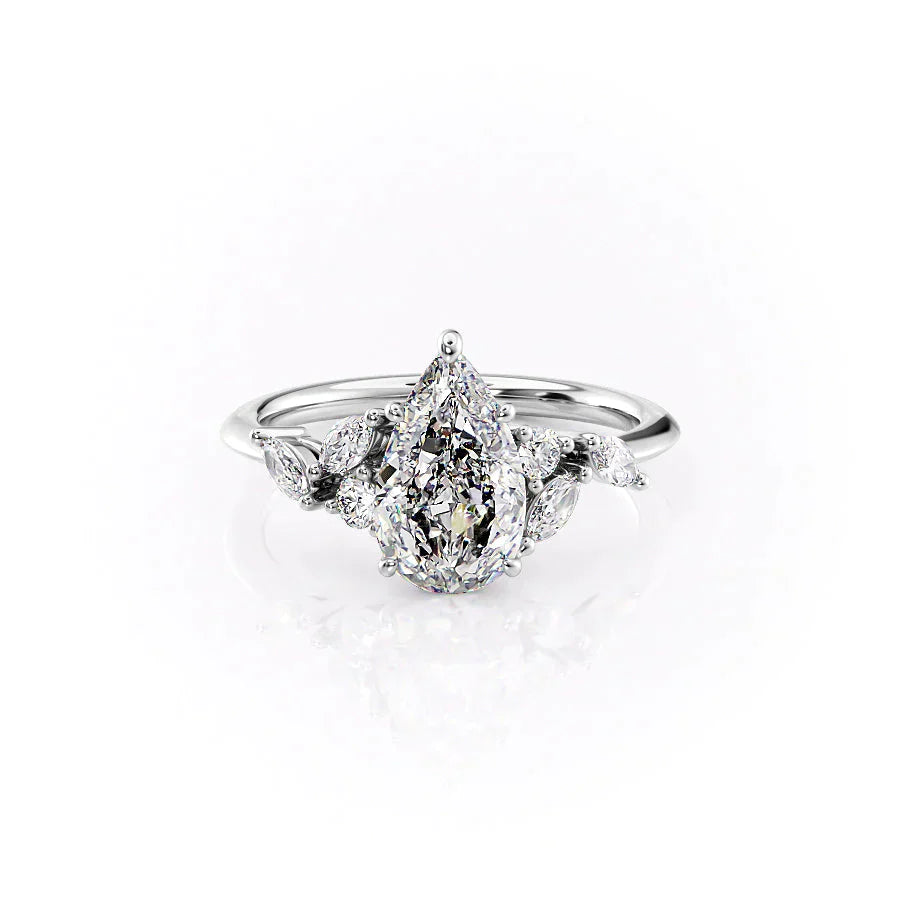 The Melissa Set With A 4.5 Carat Pear Moissanite