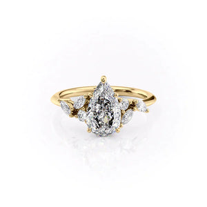 The Melissa Set With A 4.5 Carat Pear Moissanite