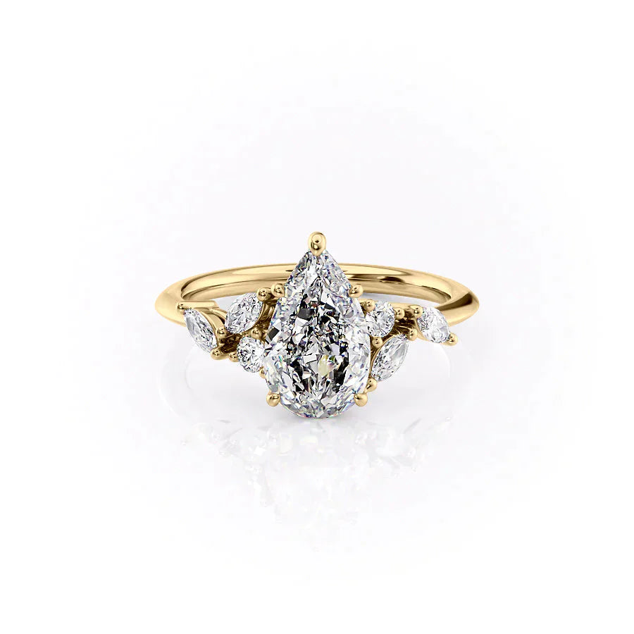 The Melissa Set With A 1 Carat Pear Moissanite