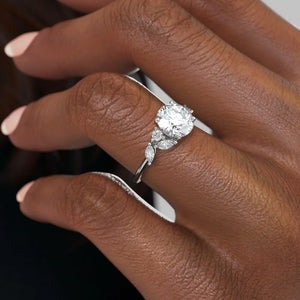 The Melissa Set With A 3 Carat Round Moissanite