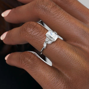 The Melissa Set With A 2.5 Carat Radiant Moissanite