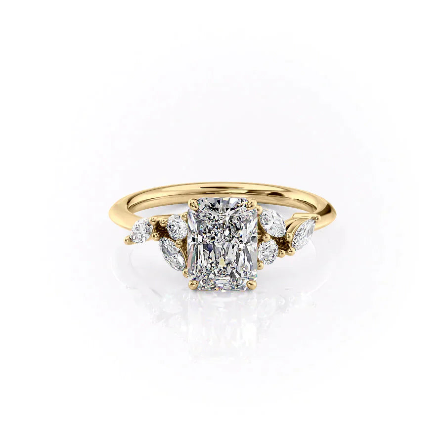 The Melissa Set With A 2.5 Carat Radiant Lab Diamond