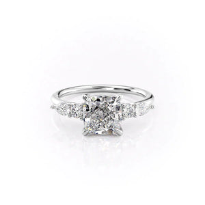 The Abigail Set With A 4.5 Carat Cushion Moissanite