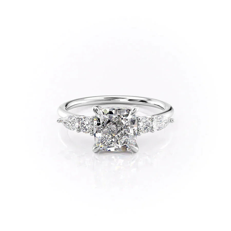 The Abigail Set With A 2.5 Carat Cushion Lab Diamond