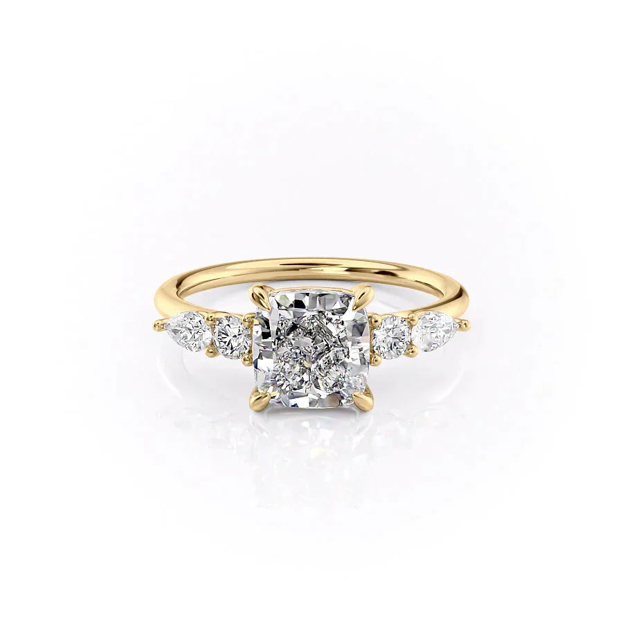 The Abigail Set With A 1 Carat Cushion Lab Diamond