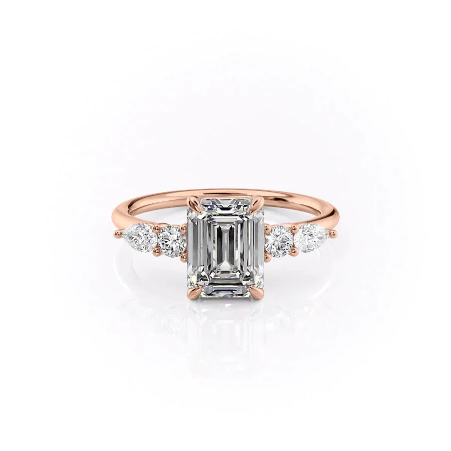 The Abigail Set With A 2.5 Carat Emerald Lab Diamond