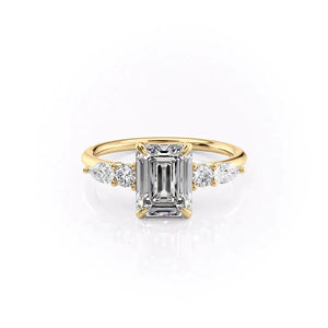 The Abigail Set With A 3 Carat Emerald Lab Diamond