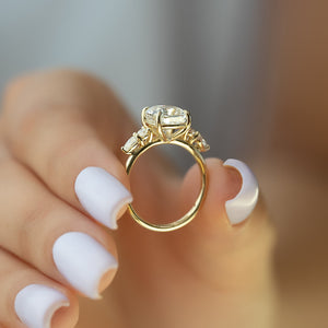 The Abigail Set With A Cushion Lab Diamond