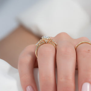 The Abigail Set With A 1 Carat Oval Lab Diamond