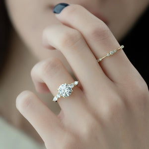 The Abigail Set With A Round Lab Diamond