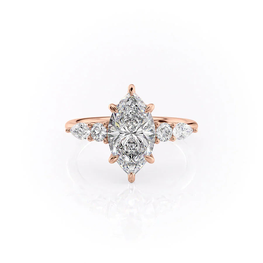 The Abigail Set With A 4 Carat Marquise Moissanite