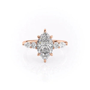 The Abigail Set With A 3 Carat Marquise Lab Diamond