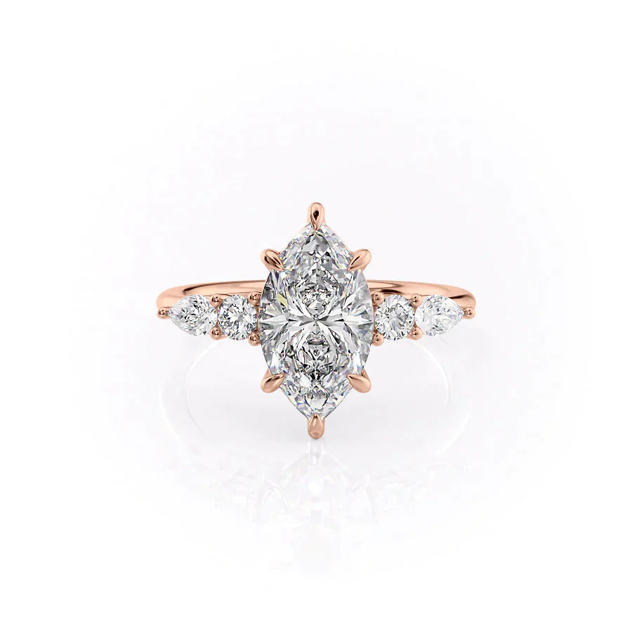 The Abigail Set With A 1.5 Carat Marquise Lab Diamond