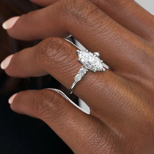 The Abigail Set With A 1.5 Carat Marquise Lab Diamond