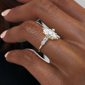 The Abigail Set With A 3 Carat Marquise Lab Diamond