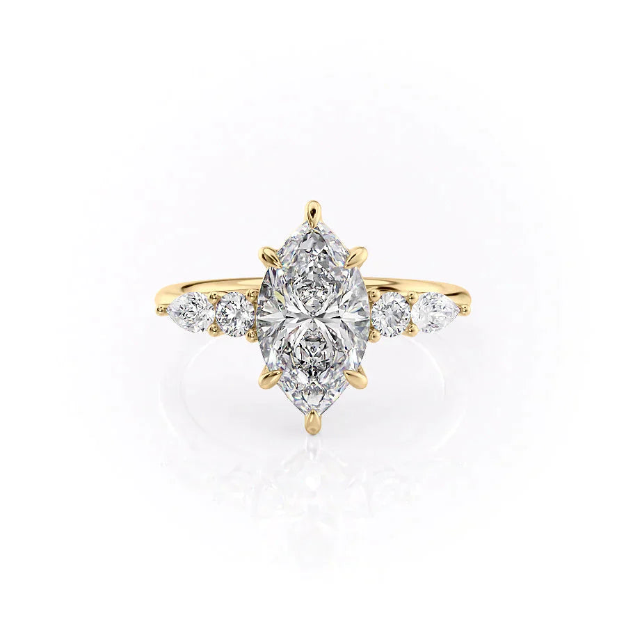 The Abigail Set With A 2 Carat Marquise Lab Diamond