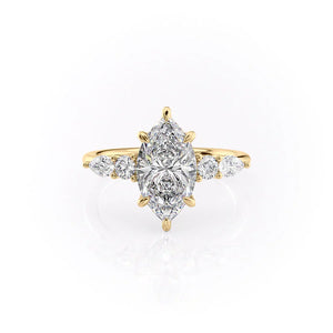 The Abigail Set With A 4 Carat Marquise Moissanite