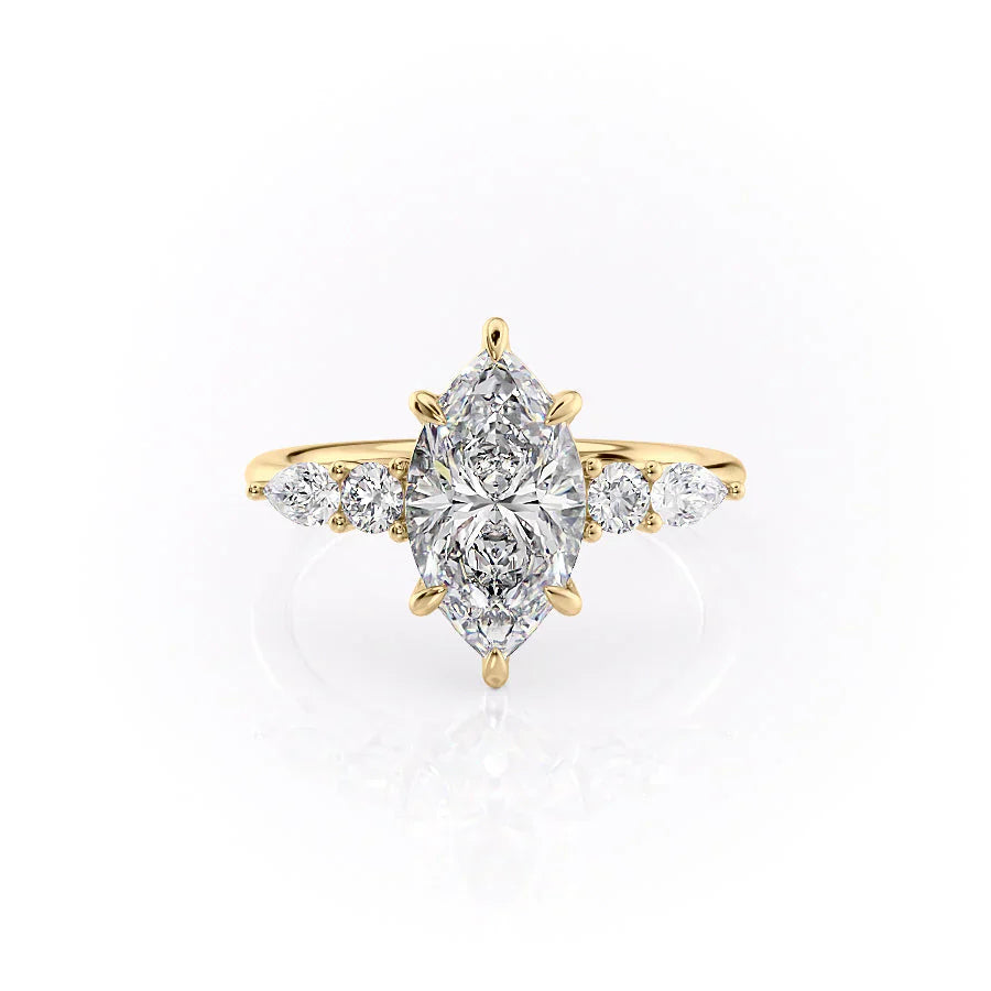 The Abigail Set With A 5 Carat Marquise Moissanite