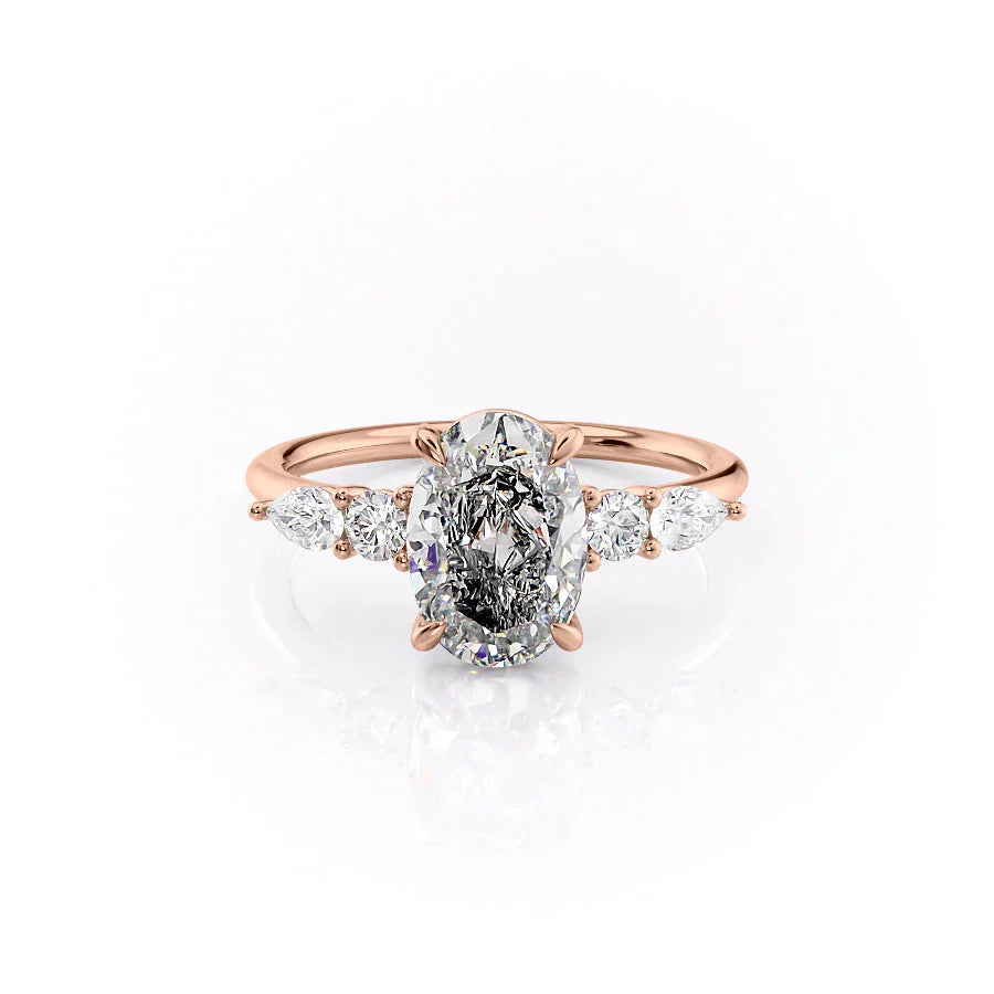 The Abigail Set With A 1 Carat Oval Lab Diamond