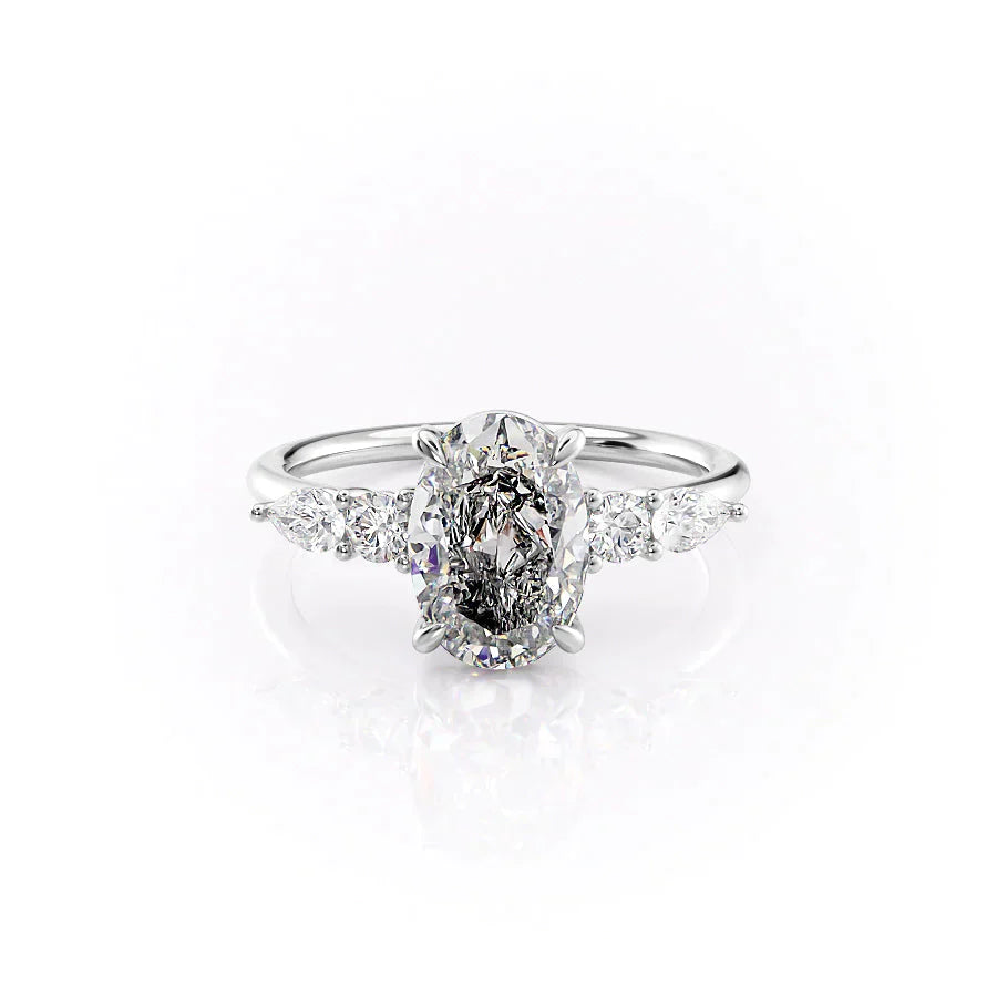 The Abigail Set With A 1.5 Carat Oval Lab Diamond