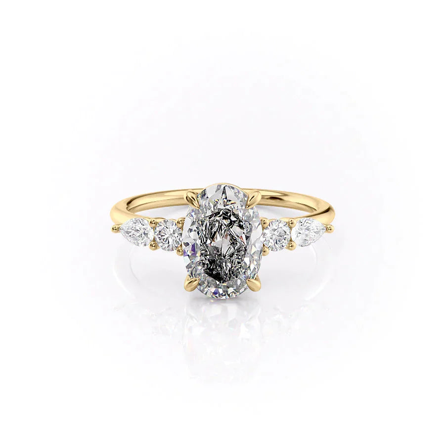 The Abigail Set With A 5 Carat Oval Moissanite