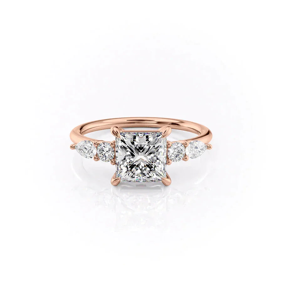 The Abigail Set With A 2.5 Carat Princess Lab Diamond