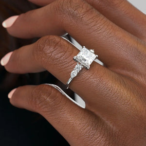 The Abigail Set With A 2.5 Carat Princess Lab Diamond