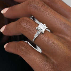 The Abigail Set With A 1 Carat Princess Lab Diamond