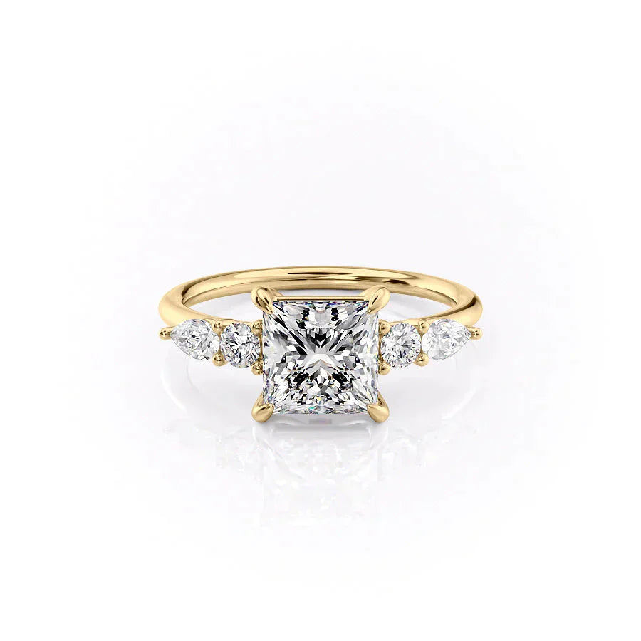 The Abigail Set With A 2.5 Carat Princess Lab Diamond