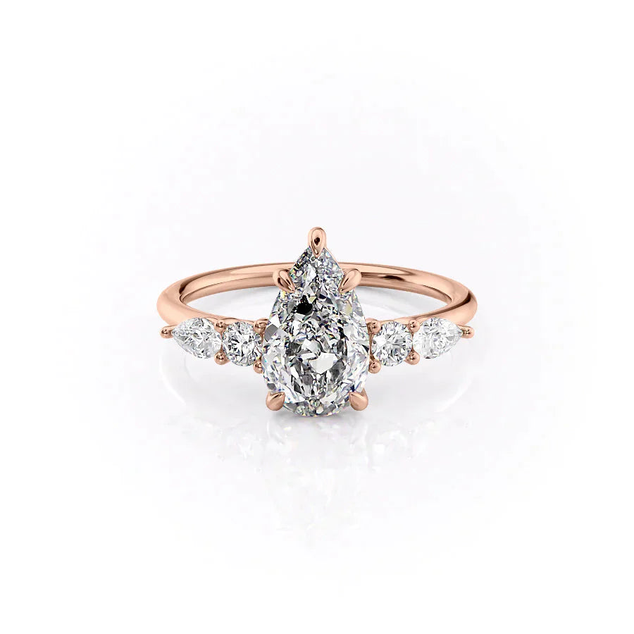 The Abigail Set With A 4 Carat Pear Moissanite