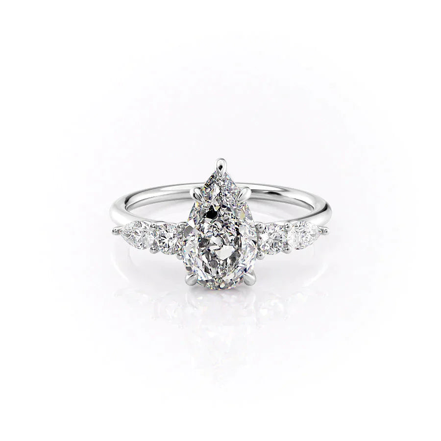 The Abigail Set With A 4 Carat Pear Moissanite