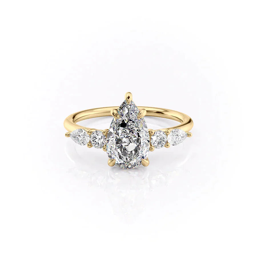 The Abigail Set With A 2.5 Carat Pear Lab Diamond