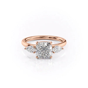 The Lauren Set With A 2.5 Carat Cushion Lab Diamond