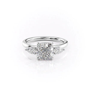 The Lauren Set With A 2 Carat Cushion Moissanite