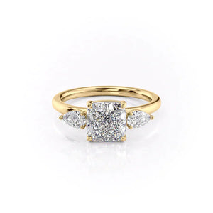 The Lauren Set With A 2.5 Carat Cushion Lab Diamond