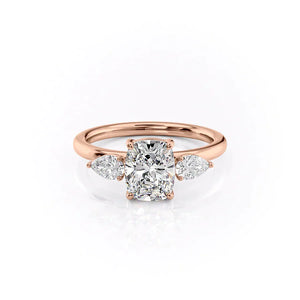 The Lauren Set With A 3 Carat Elongated Cushion Lab Diamond