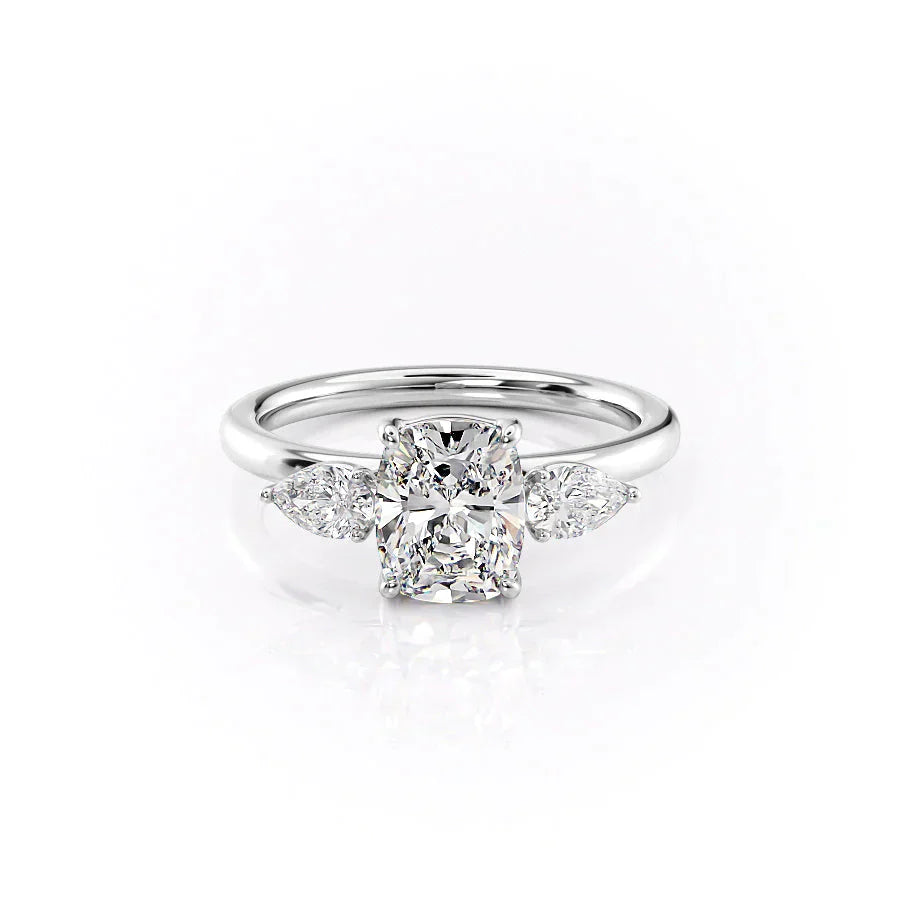 The Lauren Set With A 1.5 Carat Elongated Cushion Lab Diamond