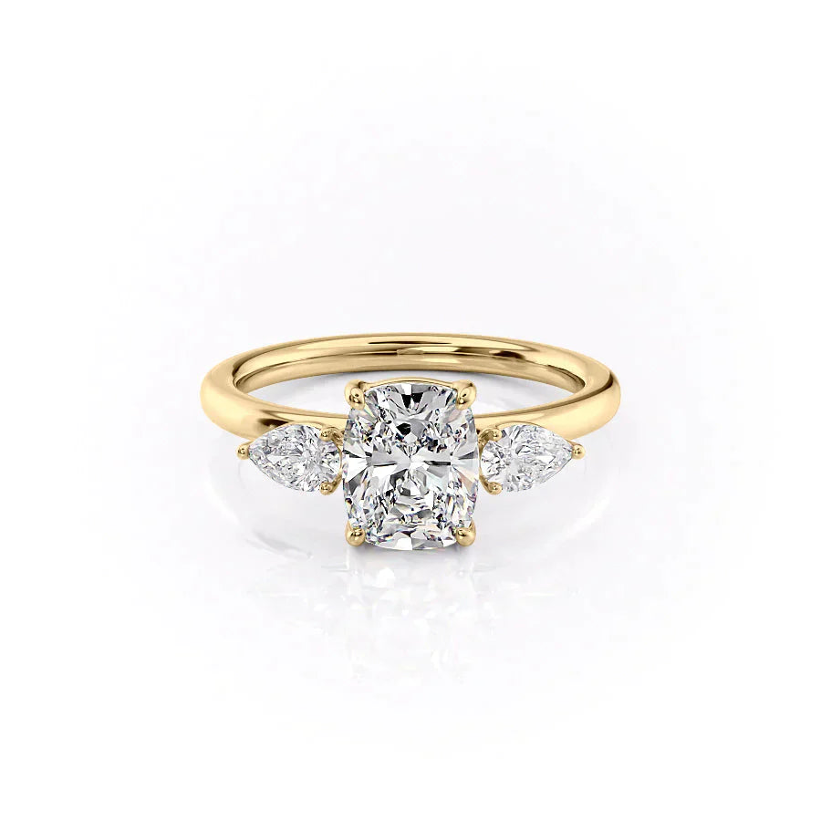 The Lauren Set With A 1 Carat Elongated Cushion Lab Diamond