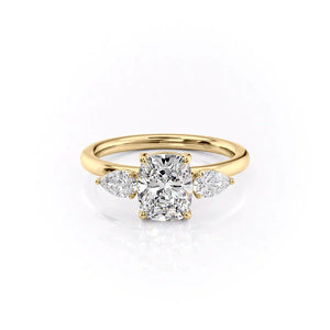 The Lauren Set With A 2 Carat Elongated Cushion Lab Diamond