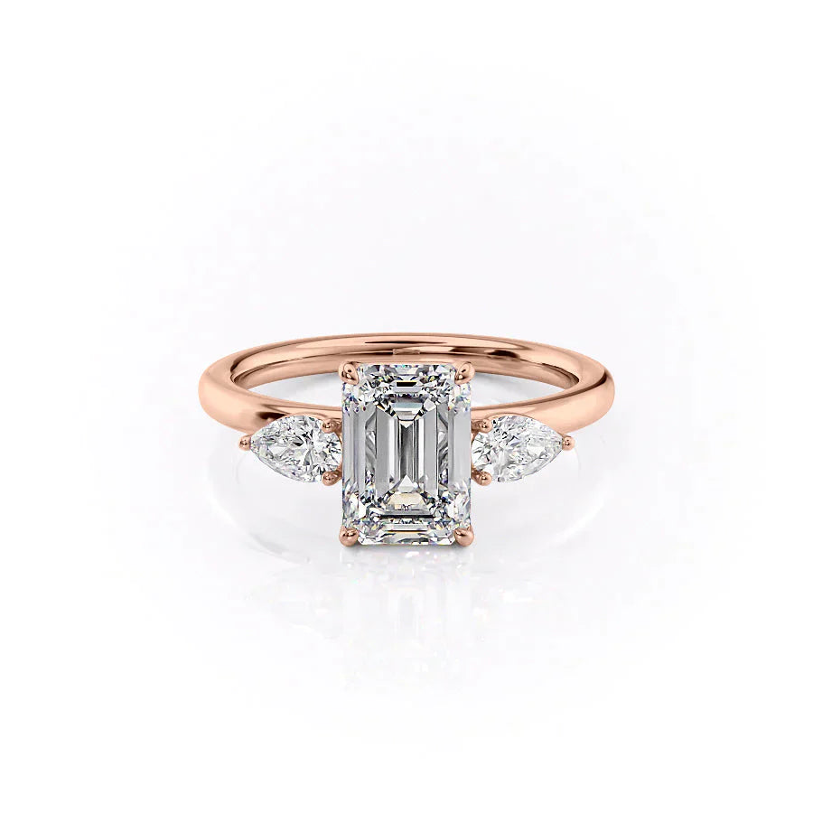 The Lauren Set With A 3 Carat Emerald Lab Diamond