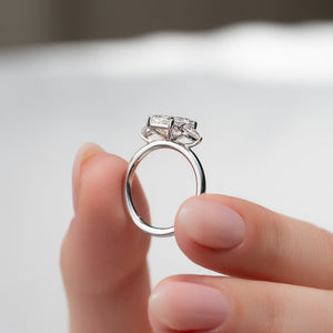 The Lauren Set With A 1 Carat Emerald Moissanite