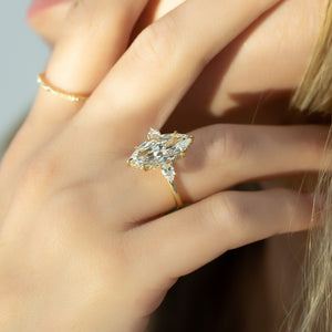 The Lauren Set With A 2.5 Carat Marquise Moissanite
