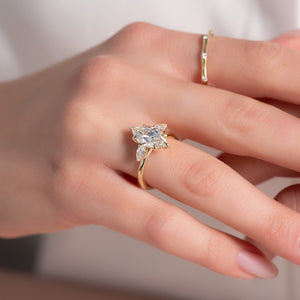 The Lauren Set With A 2.5 Carat Marquise Moissanite