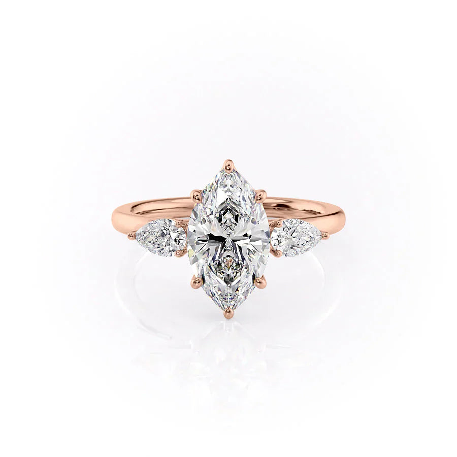 The Lauren Set With A 5 Carat Marquise Moissanite